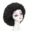 Bonnet / Skull Caps Couleur unie Extra Large Satin Bain imperméable Chapeau de sommeil pour femmes Girl Lady Élastique Bonnet doux Soins des cheveux Mode Ac Dhype