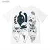 Женская футболка Винтажная летняя хип-хоп Harajuku винтажная футболка с принтом кота плюс размер уличная короткая повседневная женская футболка Y2k Punk Clothing 240311