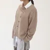 Malhas femininas em torno do pescoço botão diagonal curto malha cardigan feminino primavera outono assimétrico manga longa camisola outerwear 6 cores
