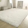 Biały puszysty dywan nowoczesny salon sypialnia wystrój domu duże maty zagęszczone nieśpieć dziewczyna dziecięca różowy futrzany dywan 240226