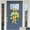 Couronnes de fleurs décoratives Porte d'entrée Couronne de printemps Ornement Guirlande suspendue pour porche Drop Livraison Maison Jardin Fête Fête Supplie Ottn6