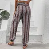 Pantalon de Yoga à jambes larges pour femmes, Style ethnique, avec poches taille haute, survêtement athlétique, confort d'été