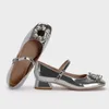 Dress Shoes 2024 Good Quality Square Toe Metallic Silver Mary Janes Pumps Women Fashion Heeled Comfy Walk Office Lady Footwear