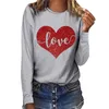 Magliette da donna LOVE Fashion Stampa San Valentino Pacchetto atletico Maglietta scura da donna per casual