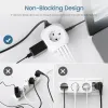 Plugue UE Power Strip com 4 tomadas AC 3 portas USB 1 tipo C 2M / 3M cabo trançado multi soquete com interruptor para casa