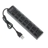 USB Hubs 7 Ports Hub LED High Speed ​​480 Mbps Adapter med Power On Off Switch för PC Laptop Computer Drop Delivery Computers Networkin OT7DJ