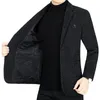 男性秋の冬のカシミアブレザースーツジャケットウールブレンド男性ビジネスカジュアルスリムフィットブレザースーツコートメンズ衣類240306