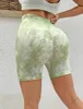 Active Shorts Tie Dye Yoga Women's Sports Outdoor Running Fitness Pants Bekväm med hög midja Elastisk tät