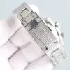 Montre mécanique automatique pour hommes, entièrement diamantée, 41mm, avec bracelet en acier serti de diamants, saphir, étanche, pour femmes d'affaires