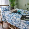 Retro Blue Decorative Table Cloth Rectangular TrableDs Matbord Cover Kitchen OBRUS MANTEL MESA HOME DECED CUDION COVER12390