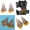 Charm Idealway Bohemian Brown Feather Long Drop Earrings For Women Party Fashion Jewelry Delivery Dhgarden Dhicx