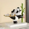 Figurine decorative Serie creativa Panda Portaoggetti per chiavi in bambù Decorazioni per la casa Decorazioni per il soggiorno Scatola per fazzoletti con vassoio regalo carino