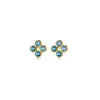 Stud Earrings Simple CZ Blue Crystal Fashion Women Silver Color Zircon Light Luxury Earring Charm Wedding Jewelry Gift