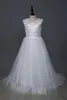 White Bridesmaid Dresses Girls Flower Girl Ball Gown Kids Wedding Party Pageant First Communion Big Bow Sleeveless 240309