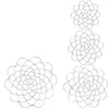 Outil d'arrangement de fleurs en fil de fil de fleurs décoratives, couvercle d'insertion florale en acier inoxydable, organisateur de grille réutilisable 4 pièces argent