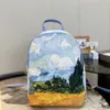 designväska ryggsäck tygväska duffle påsar unisex hangbag gogh oljemålning par totes unisex yttre lyx axelväskor kvinnor män ryggsäck