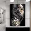 Sexy African Black Gold Woman Pictures Canvas Prints Decorative Painting Wall Art For Living Room Posters NO FRAME328L