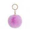 Porte-clés 16 couleurs moelleux fourrure porte-clés doux fausse boule de lapin voiture porte-clés pompon chaînes femmes sac pendentif bijoux cadeaux livraison directe Otkl1