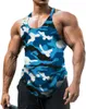 Débardeurs pour hommes mince camouflage sans manches vintage sport fitness gilet d'entraînement