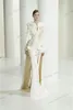 Women Suits Set For Wedding 2 Pieces Blazer With TrainPants Beads 3D Floral Appliqued Jacket Red Carpet Prom Dress Customzie 240226