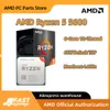 Nowy AMD Ryzen 5 5600 z Box R5 5600 3,5 GHz 6 Rdzeń 12 Gwint CPU 7NM L3 = 32M 100-000000927 Gniazdo AM4