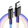 66W Schnellladung Typ C Kabel Leuchtendes Farbverlaufslicht Datenkabel 6A PD USB C Datenladekabel Kabel für Samsung S24 Xiami Huawei