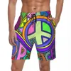 Pantaloncini da uomo Hippy Peace Gym Summer Square Vintage Print Hawaii Beach Pantaloni corti Sport maschili Surf Tronchi grafici ad asciugatura rapida