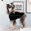 Hundkläder Summer Pet Clothes Designer Coat Teddy Poodle Luxurys Puppy Fashion T Shirt Bear Printed Letter Pure Cotton Drop Delivery Dh5iu