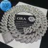 Stock glacé Vvs Moissanite Bracelet cubain 925 argent Bling diamant lien chaîne Hip Hop hommes bijoux collier 0CRH