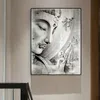 Abstract Black and White Zen Religion Buddha Oil Målning på duksaffischer och tryck Cuadros väggkonstbilder för vardagsrum272x