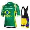 2024 Brésil vert maillot de cyclisme ensemble 19D vélo shorts kits Ropa Ciclismo hommes été séchage rapide vélo Maillot bas vêtements