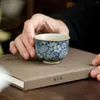 Tassen Untertassen 2 Teile/los Volle Blumen Keramik Öffnung Chinesische Tasse Antike Keramik Schöne Tee-Set Teegeschirr Tassen Für Zeremonie