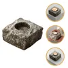 Candle Holders Imitation Stone Ceramic Holder Pillar Candlestick Table Centerpiece For Dining Simple Home Wedding Decor