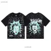 Meichao High Version Hell Star Full Body Line Funny Face Skull Print Casual Kort ärm T-shirt för män och kvinnor