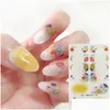 Stickers Decals Nail 1Sheet 3D Stberry Sticker Fl Er Slider Spring Summer Creative Diy Decoration Beauty Manicure For Women Drop Deliv Ot7Ib