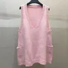 Chalecos de mujer Chicas Vintage Largo Caqui Prendas de punto Sexy Con cuello en V Chaleco de punto suelto Chaleco de punto de talla grande Abrigo sin mangas Mujer Invierno