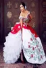 2019 Elegant New White And Red Vintage Quinceanera Dresses With Embroidery Beads Sweet 16 Prom Pageant Debutante Dress Party Gown 8155968