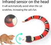USB ładowalne inteligentne wykrywanie interaktywne koty zabawki automatyczne eletronowe węża kota zwijanie zabawek Playkitten for Cats Dogs Pet 240229