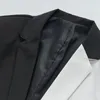 メンズスーツプラスサイズの男性ブレザー春秋パッチワークコントラストカラースーツコートラペルポケットシングルボタンスリムジャケット2024