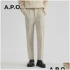 Men'S Suits & Blazers Mens Suits Spring Thicken Woolen Trousers Suit Pants Korean Loose Straight Tube Casual Wide Leg Stylish Elegant Dhdhp