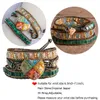 Fashion Mixed Color Natural Stone Bracelet For Women Chakra Heart Shape Wrap Leather Chain Bracelet Bangle Charm Jewelry 240226