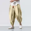 Pantaloni da uomo Pantaloni Harem larghi con cavallo profondo e taglie forti con tasche elastiche in vita con coulisse, comodi ed eleganti, casual tutti i giorni