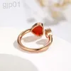 Desginer chopard jewelry Chopin Love Ring Womens New Peach Heart White Fritillaria Double Heart Ring High Version Xiao Family Opening Pair