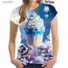 Damska koszulka śmieszna lodowa koszulka 3D Kobieta Kobieta letnia koszula moda hip-hop swobodne topy tees wygodne odzież fe tshirt 240311