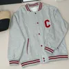 Women's Jackets designer CE Home's 23 Autumn/Winter New Men's and Same Style Cardigan Sweater Baseball Suit Red C Letter Back Width YJS5