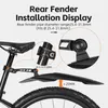 WEST BIKING Bicycle Fenders 26/27.5/ 29 inch Mountain Bike Front Rear Tire Bike Mudguard Lengthen Wheel MTB Quick Release Fender 240301