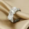 Anello pieghettato in metallo dal design coreano in un anello aperto hip-hop di nicchia
