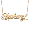 Stephany Name Necklace Custom Nameplate Pendant for Women Girls Birthday Gift Kids Best Friends Jewelry 18k Gold Plated Stainless Steel
