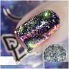 Nail Glitter Shiny Sequins Nail Glitters Acrylic Powder Fingernail Accessories Art Decorations Manicure 3 Colors Brilhantes Para Drop Dhrnv