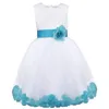 Stage Wear Wedding Birthday Dresses Kids Infant Girls Flower Petals Tulle Gown Formal Christening Pageant Dress Christmas Carnival Costume